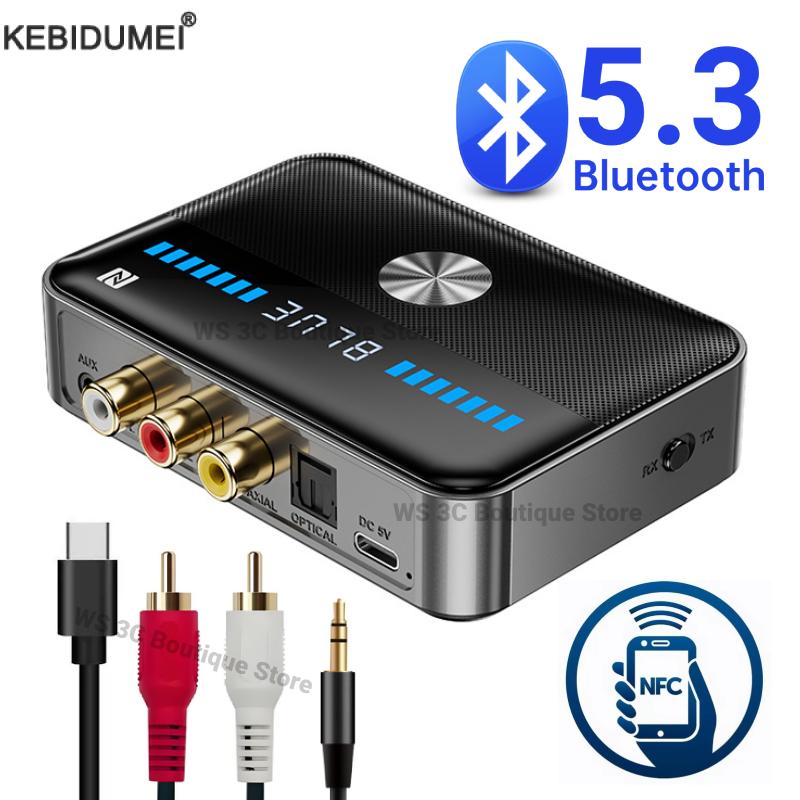 Dac Usb Coaxial Optical Bluetooth - NFC Bluetooth 5.3 pemancar penerima RGB
