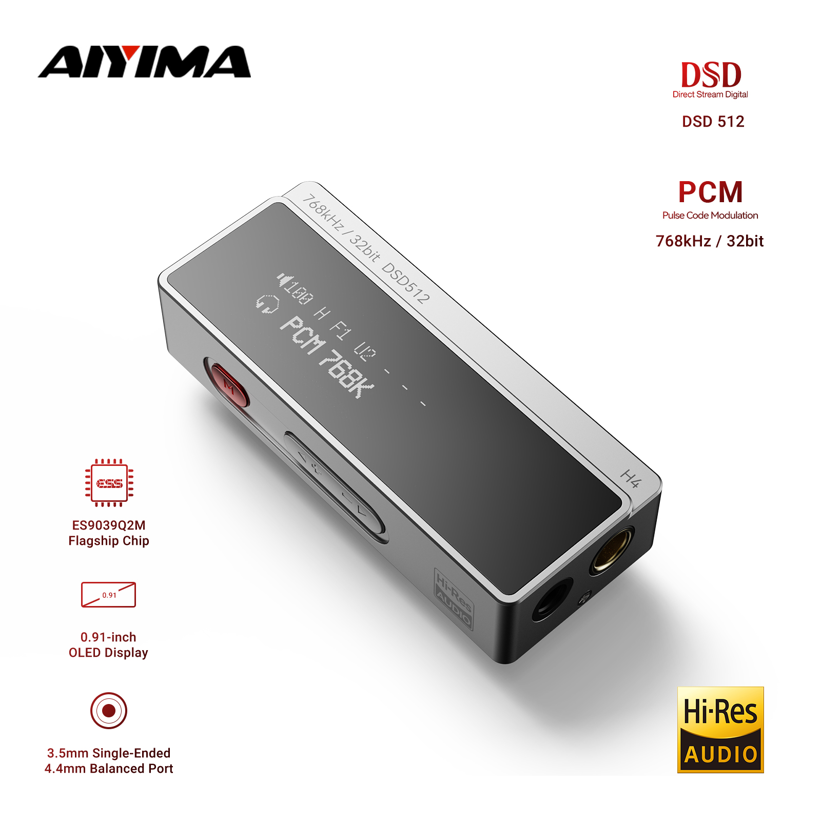 Dac With Headphone Amp Balanced - AIYIMA H4 HIFI Amplifier Headphone Portabel