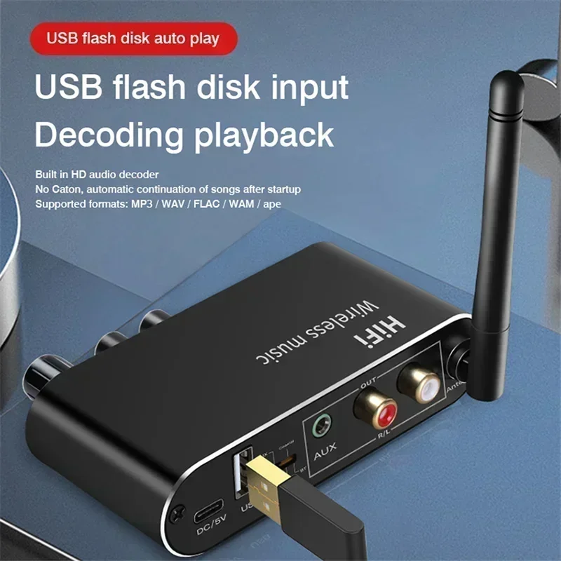 DAC Bluetooth 5.1 Penerima Aud - Dac Usb Coaxial Optical Bluetooth ulasan dan harga