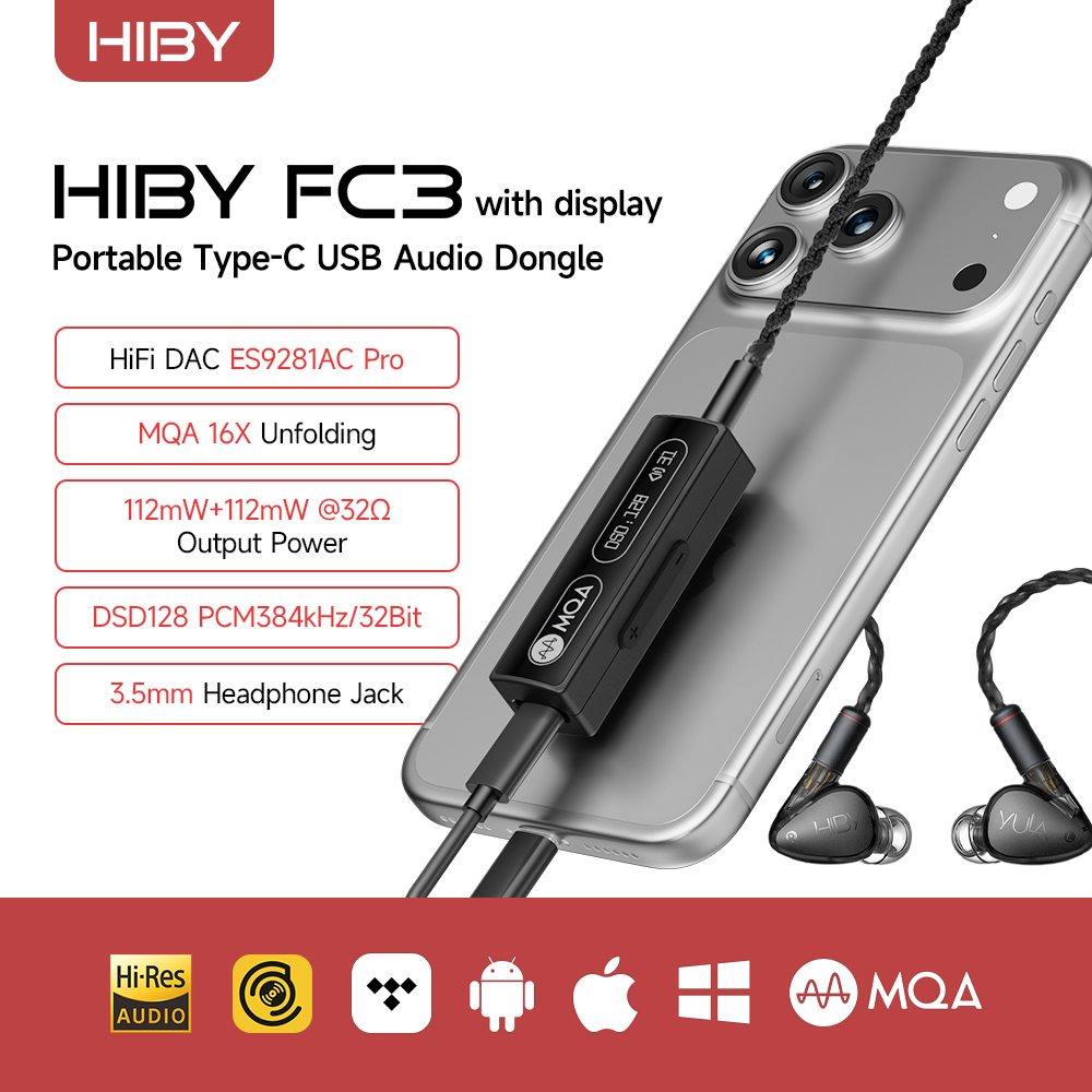 HiBy FC3 MQA Dongle Tipe C ke  - Dual Ess9038 Dac ulasan dan harga