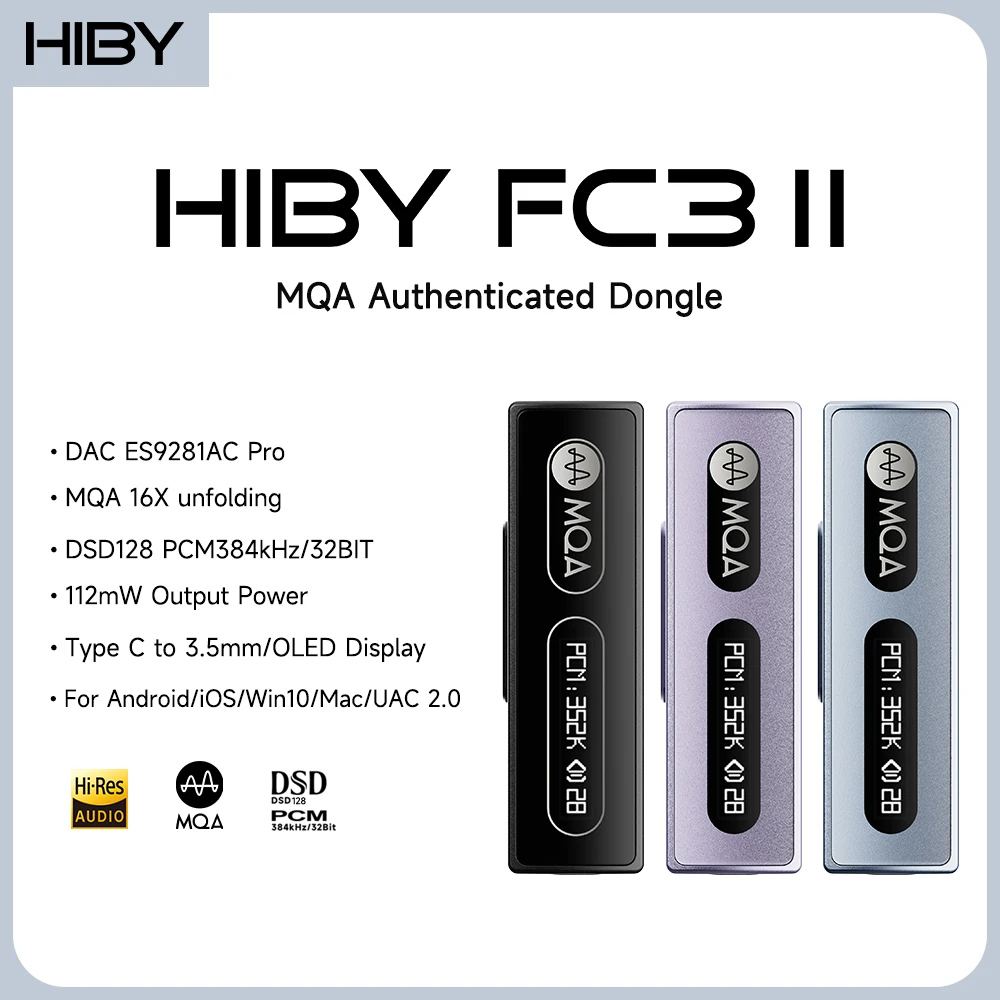 HiBy FC3 MQA Dongle Tipe C ke  - Dual Ess9038 Dac ulasan dan harga
