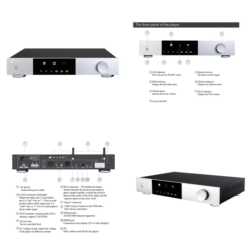 Pemutar Audio Digital Solusi A - Dac Streamer Network Player ulasan dan harga