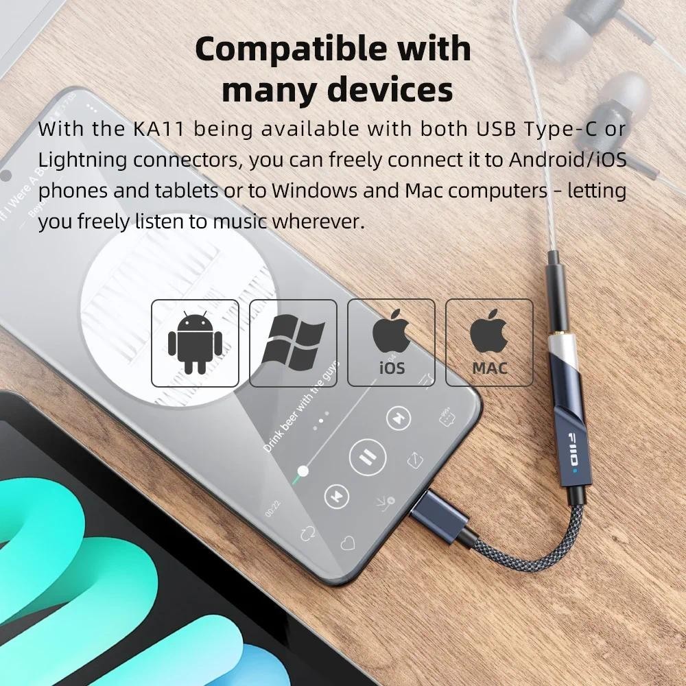 FiiO JadeAudio KA11 USB DAC AM - Portable Dac Dongle Usb C ulasan dan harga