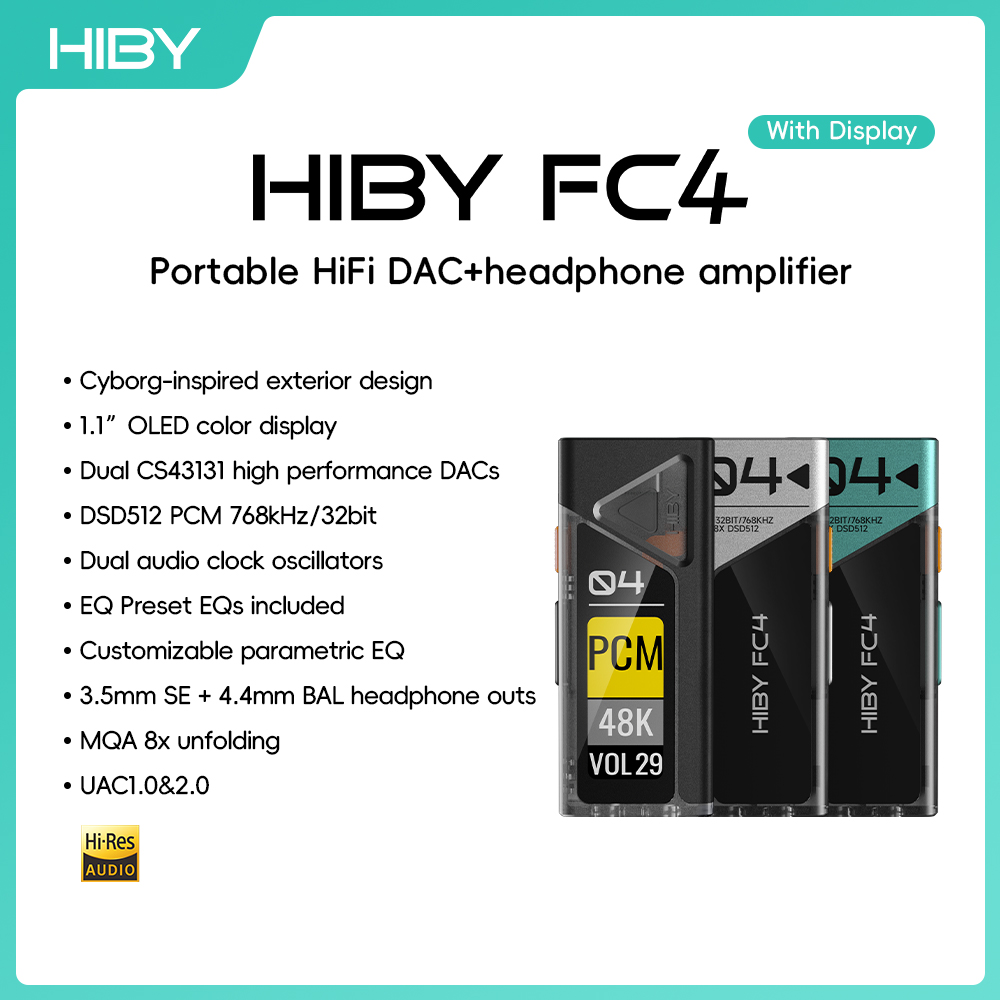 HiBy FC4 HiFi USB DAC Headphon - Dual Ess9038 Dac ulasan dan harga